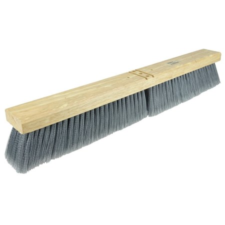 WEILER 24"ContractorFloorBroom, FineFlaggedSilverPolystyreneFill, IncludesBrace 44553